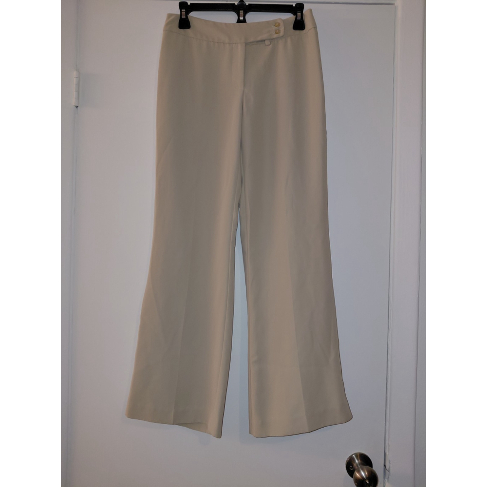 Women's Talbots B. Moss Tan Linen Blend Straight Leg Dress Pants Size 4P Petite
